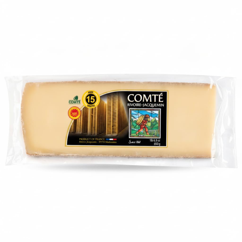 Queso Comté D.O.P. Curado 15 Meses - Pieza de 650g Envasada al Vacío - Queso Francés Artesanal de Leche Cruda de Vaca con Sabor Intenso y Tradicional - NEXU
