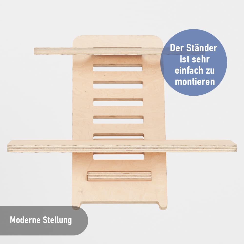Stehschreibtisch Aufsatz | Stehpulte | Holz | Laptopständer | Ständer | Stehtisch | Rednerpult | Schreibtischaufsatz | Höhenverstellbar | Made in EU (Natürlich)