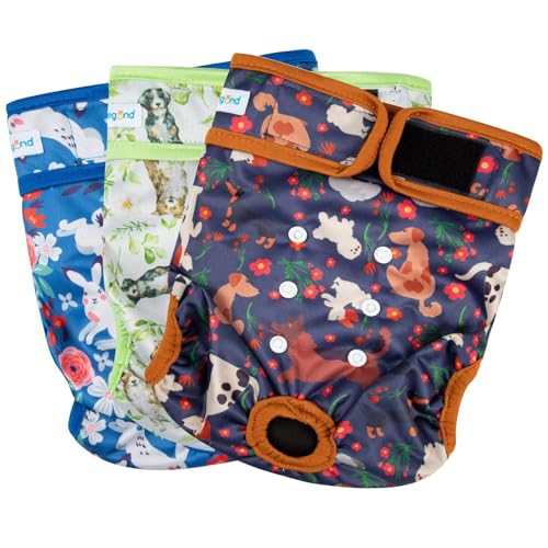 Image of Paw Legend Washable Reusable Female Dog Period Diapers for Heat Doggie Puppy Diapers for Female Dogs (3 Pack,X-Small)