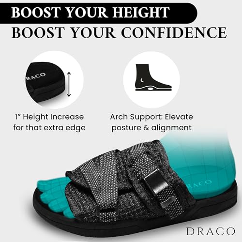 DracoSlides Reflective Slides for Men and Women, Wrapped in Reflective 3M with Adjustable Straps for Wide/Narrow Feet, Sandals with Arch Support & Slip Resistant, Men & Women Footwear, Black4