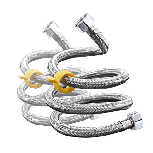 フレキパイプ 取り付けホース 接続用フレキホース フレキパイプ セット 水道用 水道管延長 呼び13 G1/2ナット (100cm 2本セット)