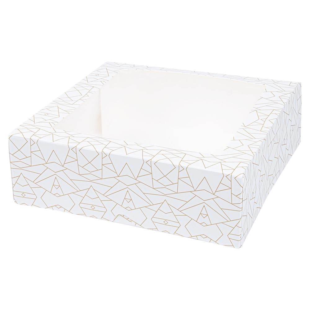 50 pezzi - Scatole per pasticceria con finestra 'Thepack' 250 g/M2 + Opp 23 x 23 x 7,5 cm bianco cartone ondulato Nano-Micro