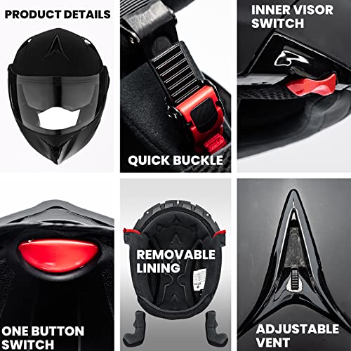 Ilm 808-MB-XL Motorcycle Helmets Modular Dual Visor Flip-Up Full Face Street Bike Racing Helmet Dot 5 Colors Model 808 thumb #6