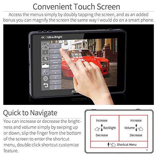 Image of FEELWORLD LUT7S 7 Inch 2200nit Ultra Bright SDI Touch Screen DSLR Camera Field Monitor with 3D Lut Waveform Vectorscope Automatic Light Sensor HD 1920x1200 3G SDI 4K HDMI Input 8.4V DC Output Tilt Arm