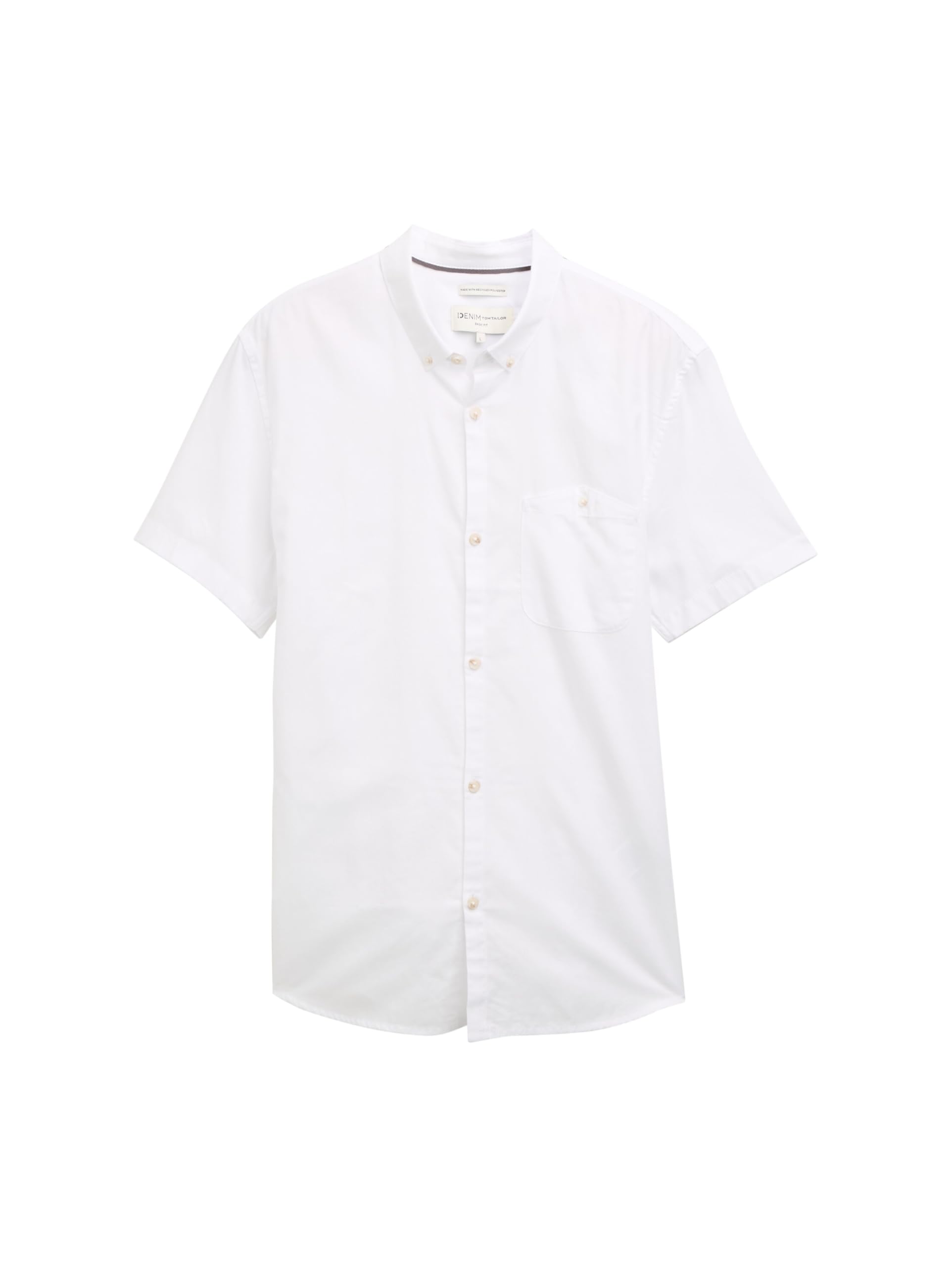 TOM TAILOR Denim Herren Regular Fit Kurzarmhemd mit Brusttasche