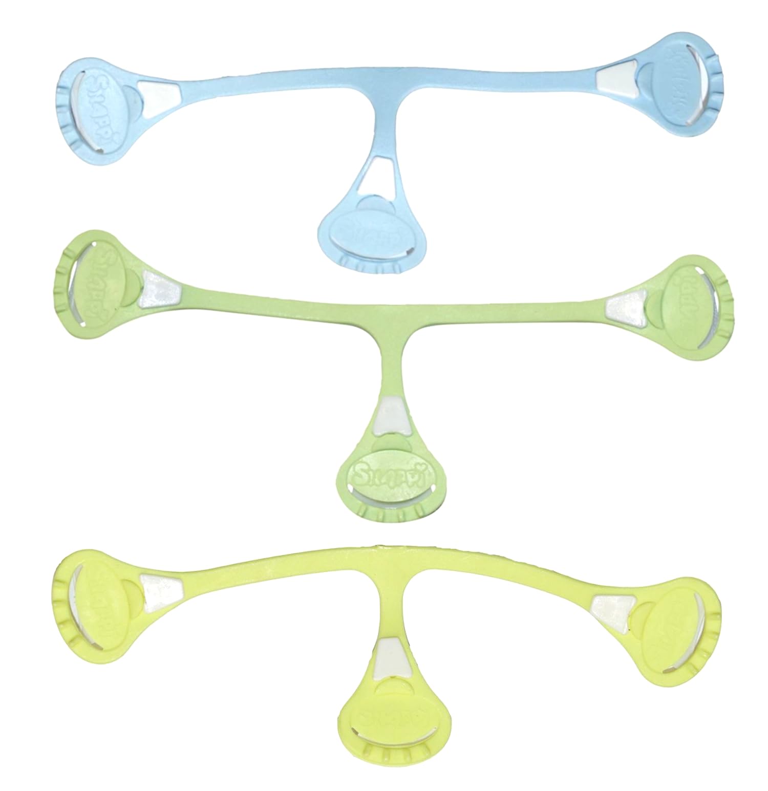 Snappi Lot de 3 pinces à couches pour langes en tissu (bleu clair/vert clair/jaune clair, 1 : jusqu'à 18 mois)