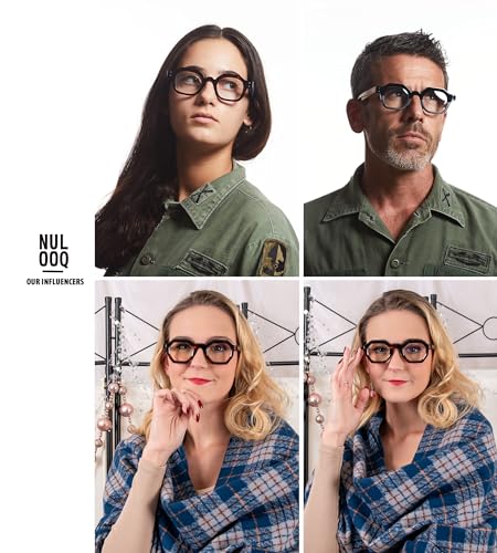 Image of NULOOQ Blue Light Glasses for Women - Men Trendy Retro Small Polygonal Computer Eyeglasses Non-prescription Glasses (Transparent Gray Frame)