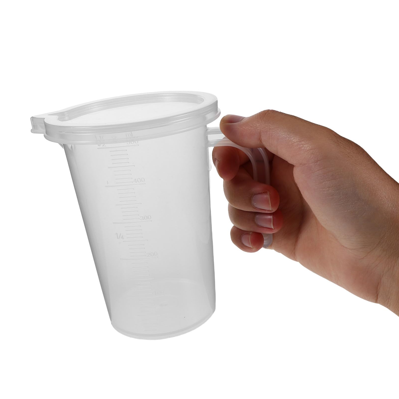 6 Piezas Vasos Medidores de Plástico Graduados Tapa y Vertedor Asas Ergonómicas para Medición Precisa de Líquidos Cocina y Comercial