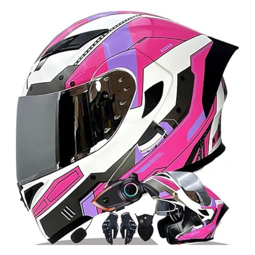 QJWMatic Casco da Moto Integrale con Doppia Visiera, Omologato ECE,