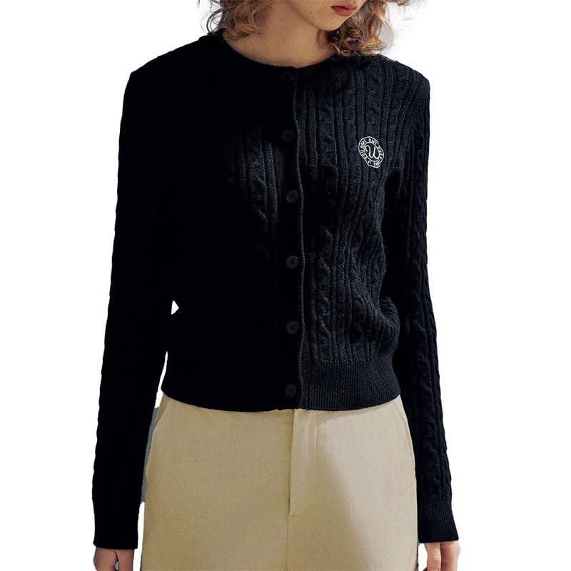 URBAN REVIVO College Style Womens Cardigan - Embroidered Design with Soft Fabric