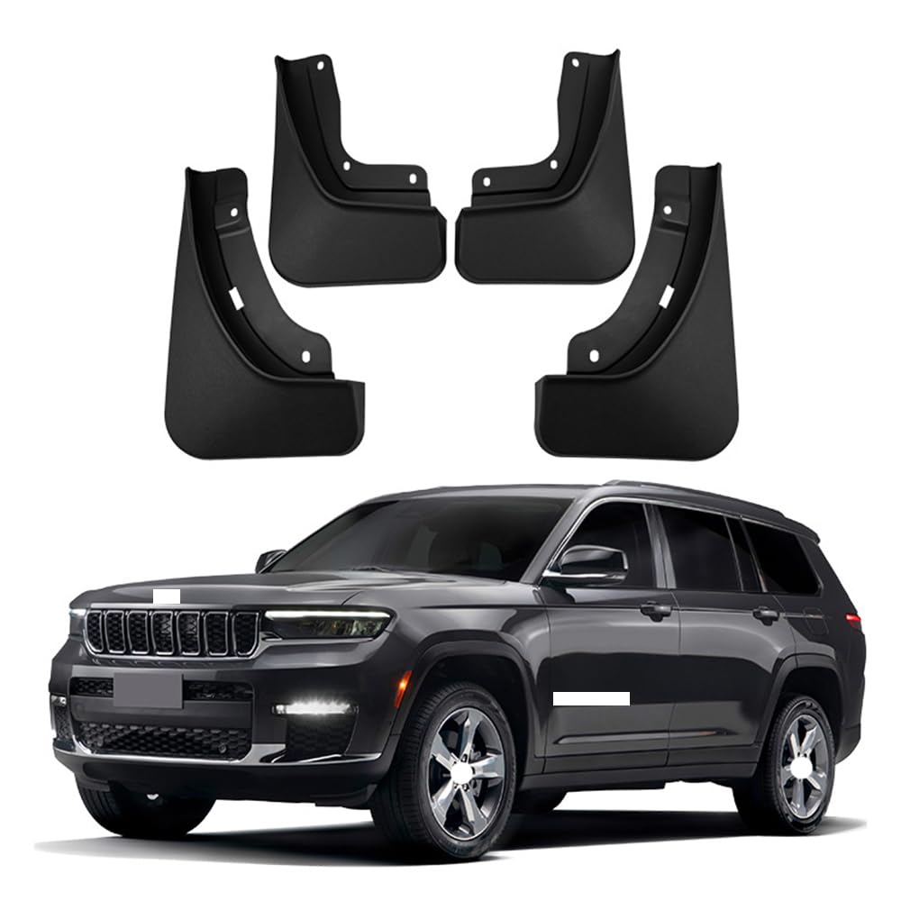 RJQXZXGQ Car Mud Flaps, for Jeep 2022-2023 Grand Cherokee L Front & Rear Car Mud Flaps, Splashproof Tough Auto Splash Guards Fenders