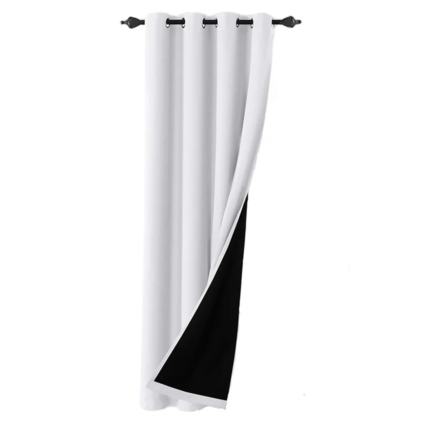 EnxJire Blackout Curtains Blackout Curtains Thermal Insulated for Bedroom with Black Liner Full Room Darkening Noise Reducing Grommet Curtain(White-1Panel,132x213cm(52x84inch))