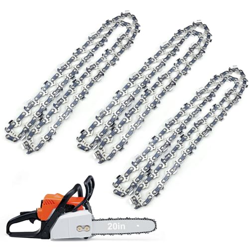 3 piezas de motosierra de 20 pulgadas con 76 eslabones de cadena para mini motosierras de batería, accesorios de cadena de repuesto eléctricos
