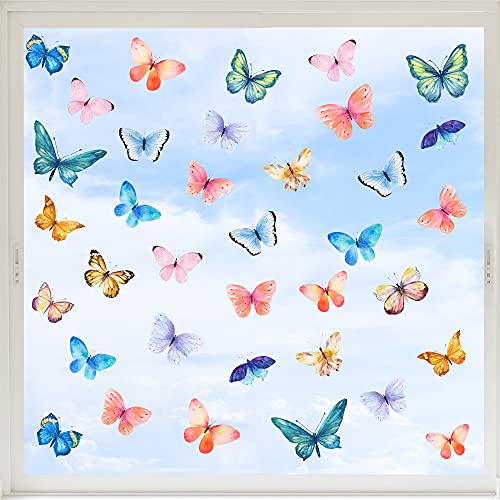 KAIRNE 31 Pezzi Adesivi Finestra Farfalla,Colorato...