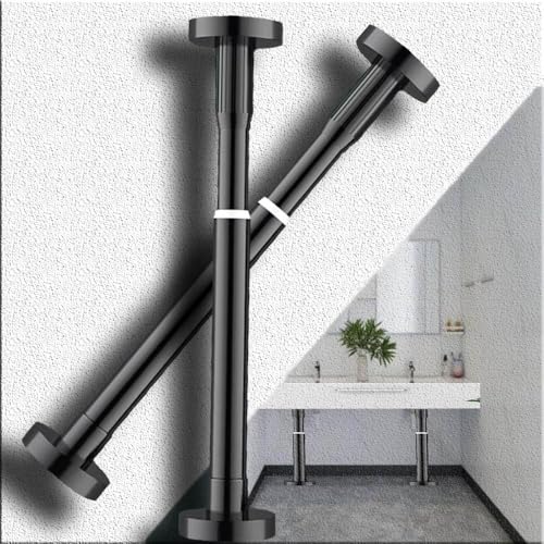 Patas de mesa ajustables, varillas de soporte de acero inoxidable para muebles de cocina y baño, altura 50-80 cm, diseño sin taladros