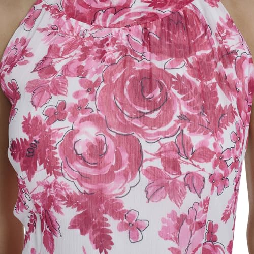 Image of Tommy Hilfiger Women's Sleeveless Halter Neck Tiered Skirt Maxi Dress