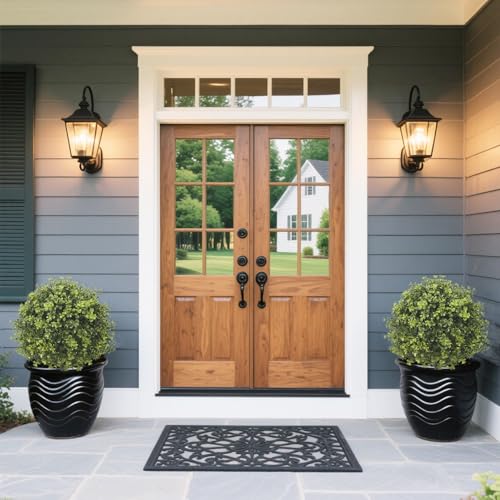 Set of 2 Artificial Boxwood Topiary Ball Trees for Outdoor with Ground Spike 29.5", UV Resistant Faux Greenery Shrubs, Fake Plants for Garden, Porch, Patio Valentine's Day Decor