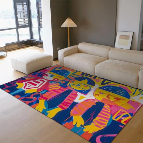 Tapis d'intérieur à poil bas 60x90cm multicolore et lavable en machine - 3