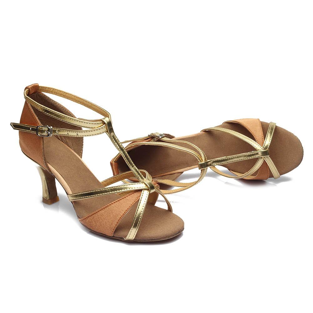 IKAANYA Women Latin Dance Shoes Sandals for Salsa, Tango, Ballroom Performance or Practice (TAN 2, UK 6.5) (B0CHBFK28N) Amazon Price History, Amazon Price Tracker