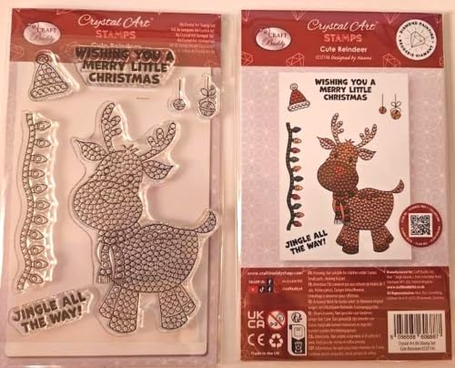 Craft BuddyUS CCST116: Craft Buddy Crystal Art Cute Reindeer A6 Stamp Set