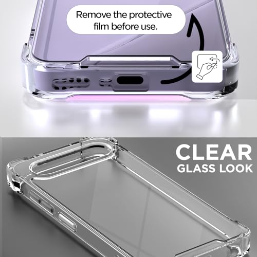 Image of Outlouders Back Cover for Vivo X300 FE 5G Clear Transparent PC + TPU Bumper Case with Raised Edges for Shockproof Protection (Transparent)