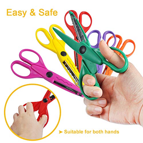 image for UCEC Craft Scissors - Decorative Edge, 6 Pack Extended Pattern Scissor