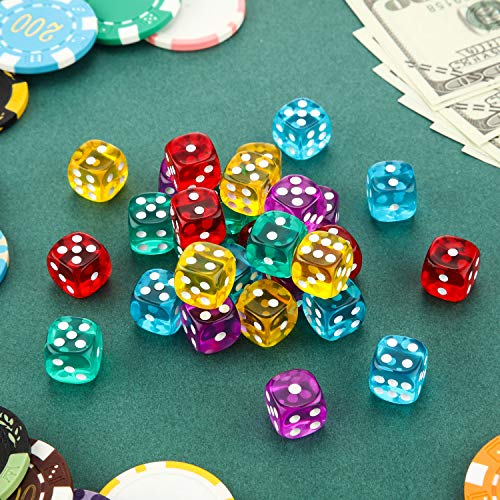 image for TecUnite Game Dice Sets 30 Pieces 6-Sided Game Dice 14 mm Translucent 