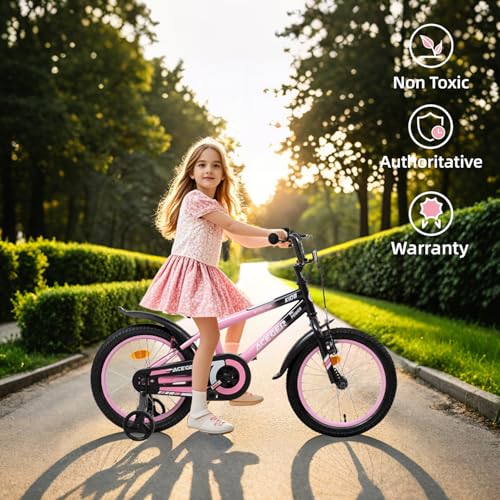 Image of ACEGER Simon Kids Bike for Boys Girls Toddlers, Unisex for Aged 3-13 Years, 12 14 16 18 Inch Children Bicycle with Training Wheels, 20 Inch Bike with Kickstand
