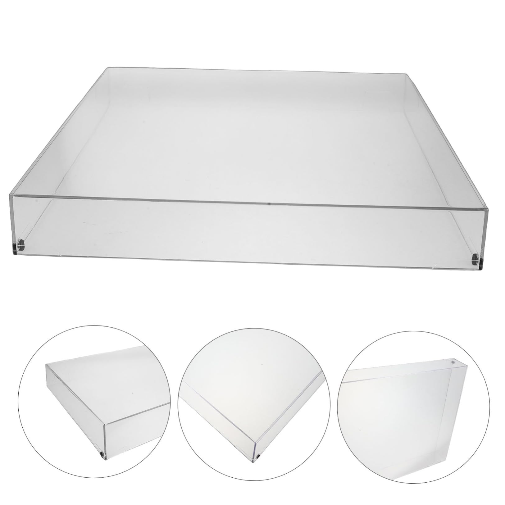 Coperchio antipolvere rettangolare trasparente in acrilico per - Protezione per apparecchi audio domestici 16,2x13,2x2,4 pollici