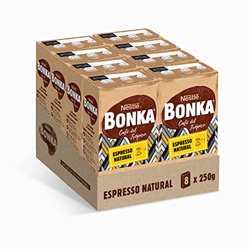 Bonka Caf� Tostado Molido Espresso Natural, 250 g - 8 Paquetes