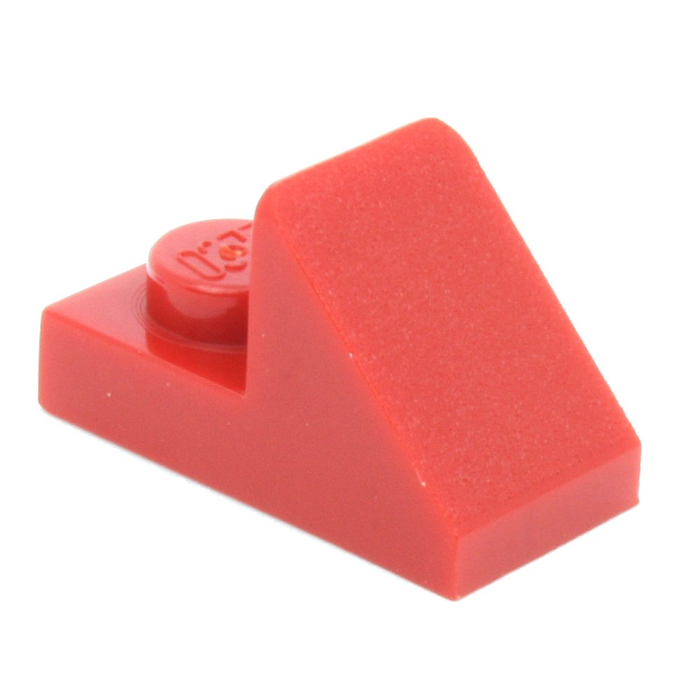 LEGO Slope 45 2 x 1 with 2/3 Cutout, Part 92946 (Red, 5, Bricks)