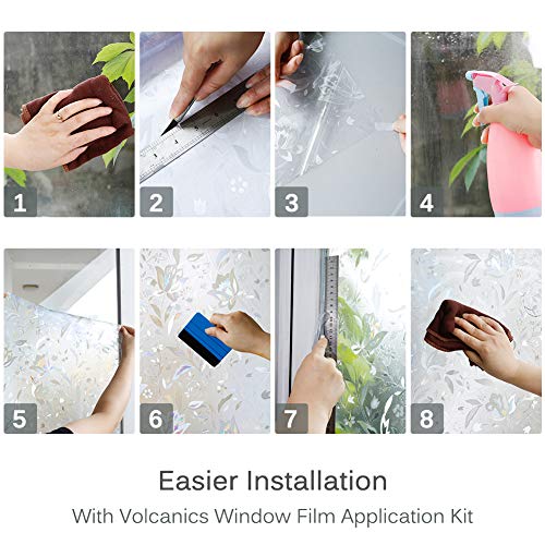 Volcanics WF008445200 Window Privacy Film Vinyl 3D Decals Stickers Rainbow Static Window Clings thumb #6