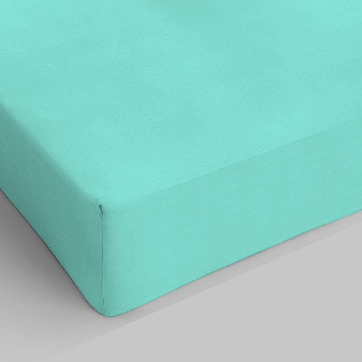Italian Bed Linen Water Green Sogni E Capricci Max Color Fitted Sheet With 25Cm Corner, Small Double