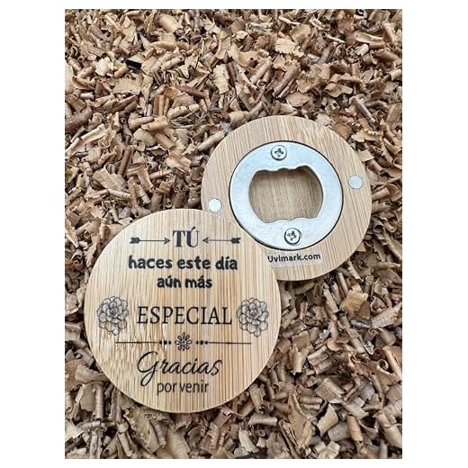 Uvimark | Pack de 20 Abridores de Bambú Magnéticos con Mensaje de Agradecimiento | Abrebotellas con Mensaje | Regalos para Detalles Bodas, Comuniones, Bautizos | Detalles y Regalos Personalizados