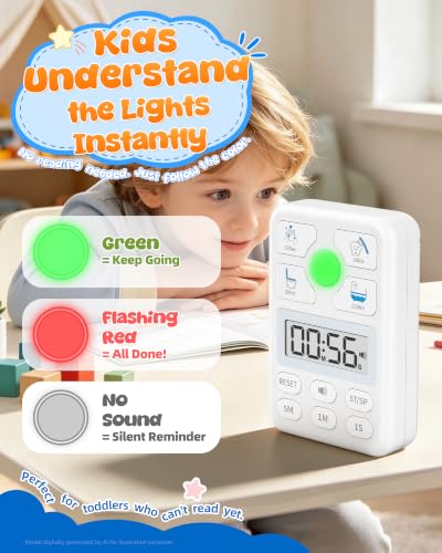 VOCOO Visual Timer for Kids, Digital Countdown Timer, Classroom & Kitchen - image 4