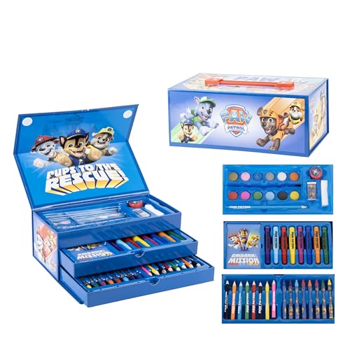 Maleta de pintura infantil, 68 piezas, Paw Patrol, Gabby's Dollhouse, Spiderman, Frozen Stitch, Hello Kitty, juego de pintura con lápices de colores, rotuladores, acuarelas, regalo para niños y niñas