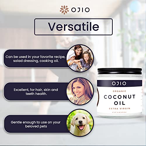 Ojio Ultra Pure Unrefined Extra Virgin Organic Coconut Oil (Ojio-Coco-Oil16Oz-Mer) #TOP2