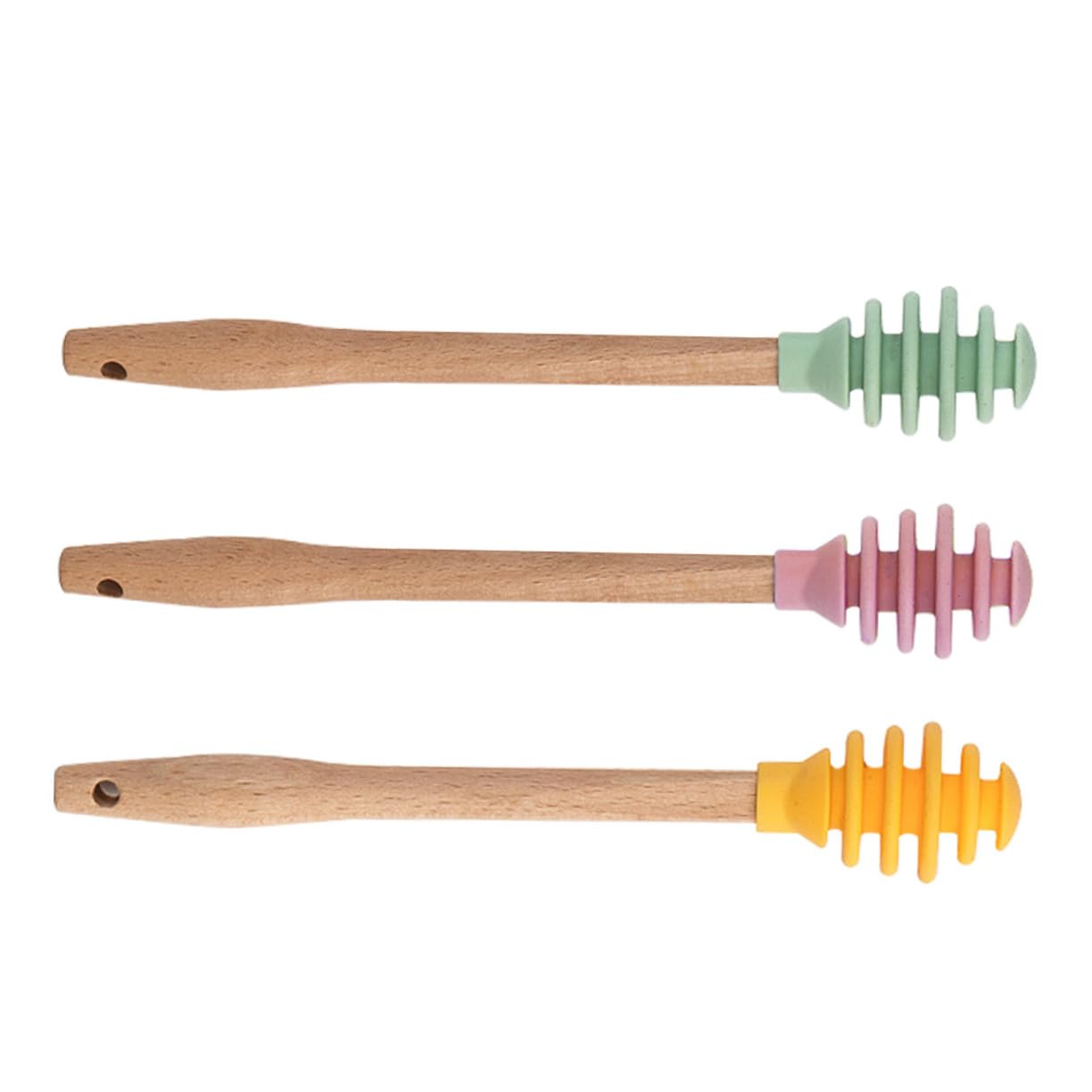 Unomor 1Set Silicone Honey Dipper for Easy Honey Stirring Drizzling Lightweight Portable Honey Sticks for Parties Weddings Home Use