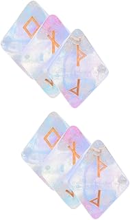 TOYANDONA 6 Pçs Dados De Runa Dados De Resina Vitrais Decoração Decoração Preta Conjuntos De Tabuleiro De Xadrez Ferramenta De Adivinhação Dados De Constelação Conjunto De Dados De