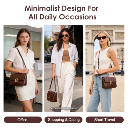 Image of Genuine Leather Crossbody Shoulder Handbag Purses Bags for Women