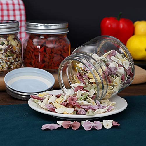 Mason Jars, Catsayer 24Pack Premium Glass 8oz Canning Jars with Lids Wide Mouth Spice Storage for Honey Caviar Jelly Jams Baby Foods Wedding Favors