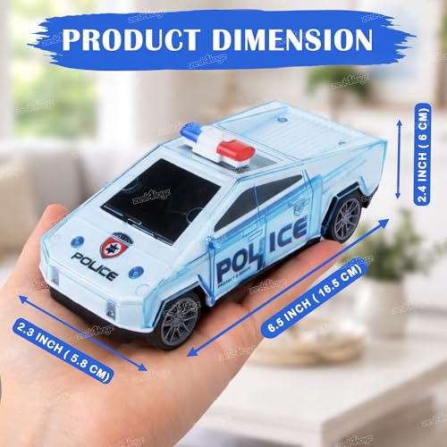 Image of Zest 4 Toyz Police Car Toy for Kids Push and Go Vehicle Toy Friction Patrol Vehicle with Lights & Sound Effects Toy for Kids