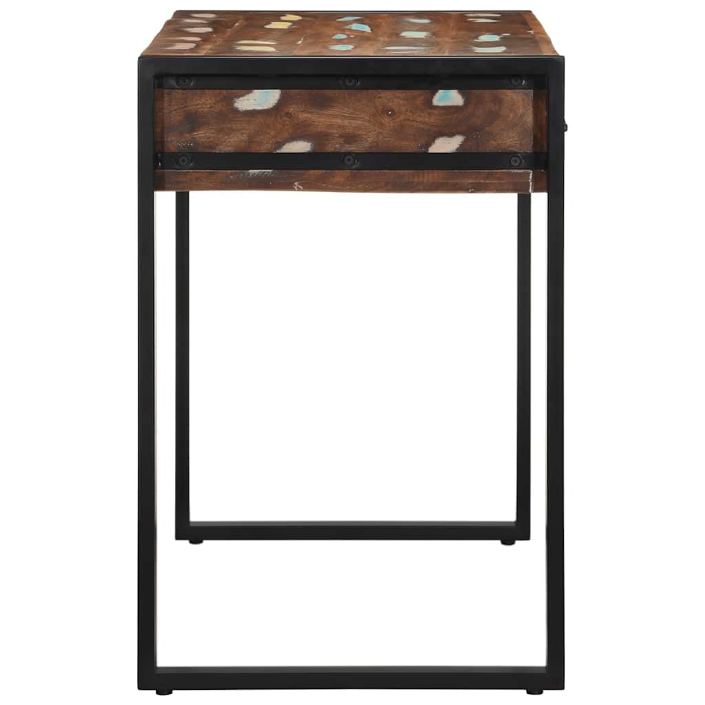 Scrivania in legno massiccio anticato, multicolore, 100 x 50 x 75 cm