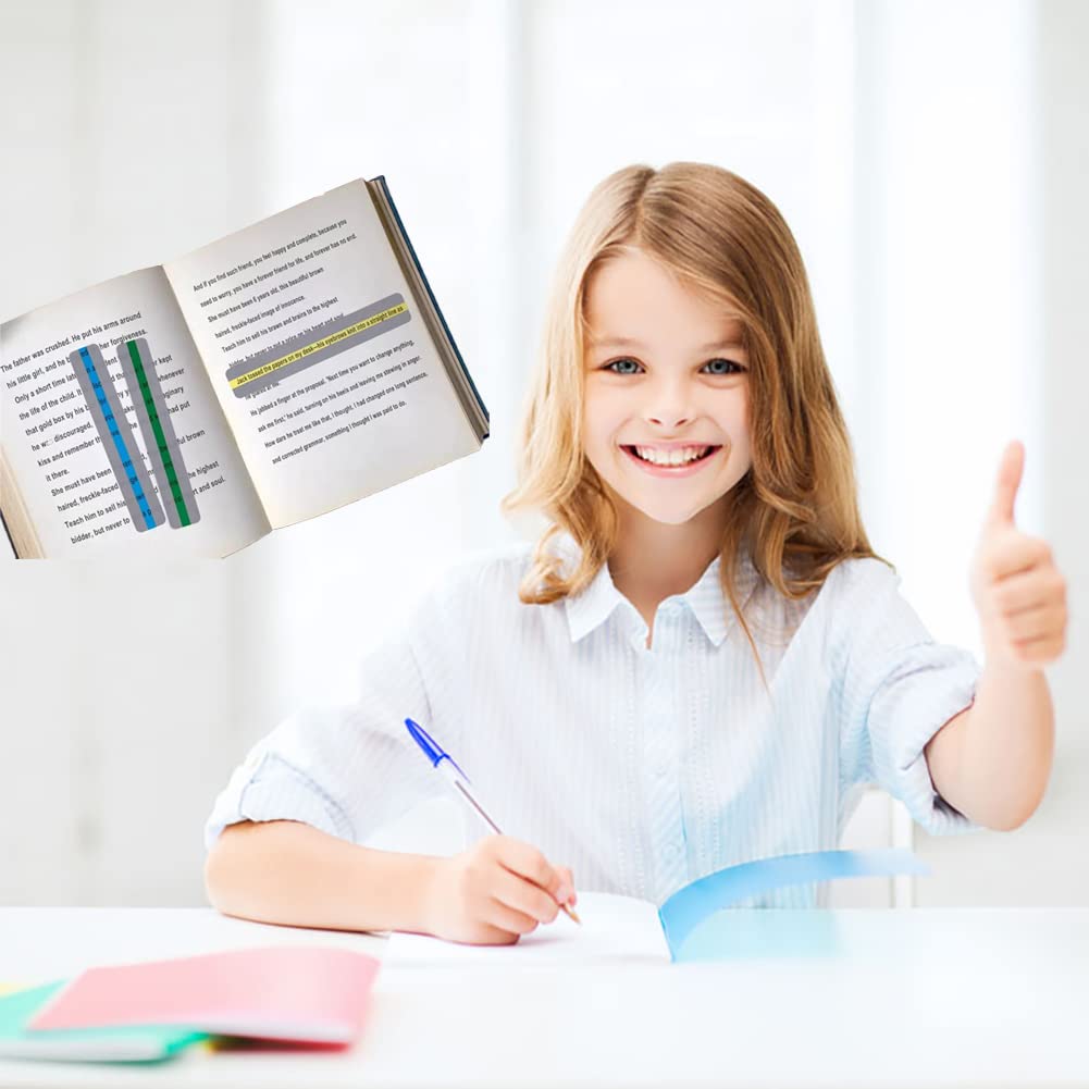 Segnalibro Guida Lettura Per Dislessia - Righello In Legno Con Design Spaziale - Foto 6