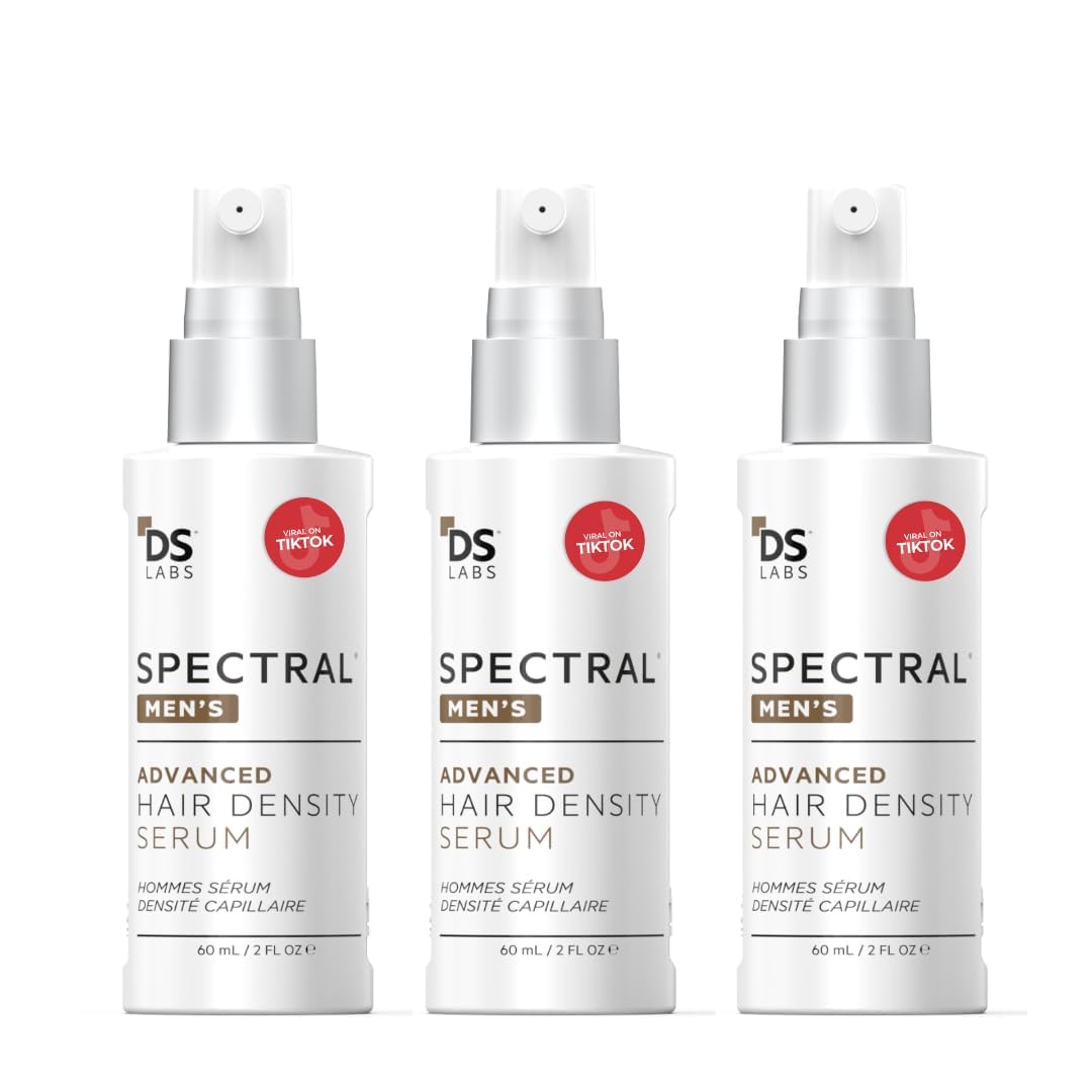 Spectral Men's Haar-Dichte-Serum (ehemals Spectral.DNC-N) – Leichtes Leave-In für sichtbar volleres, dichteres Haar, schnell einziehend, nicht fettig, für alle Haartypen, 60 ml (3er-Pack) | Powered by Nanoxidil®, Coffein & Azelainsäure in einem leichten,