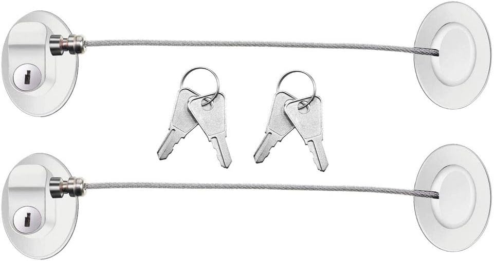 2 Pack Refrigerator Door Locks，Freezer Door Locks，File