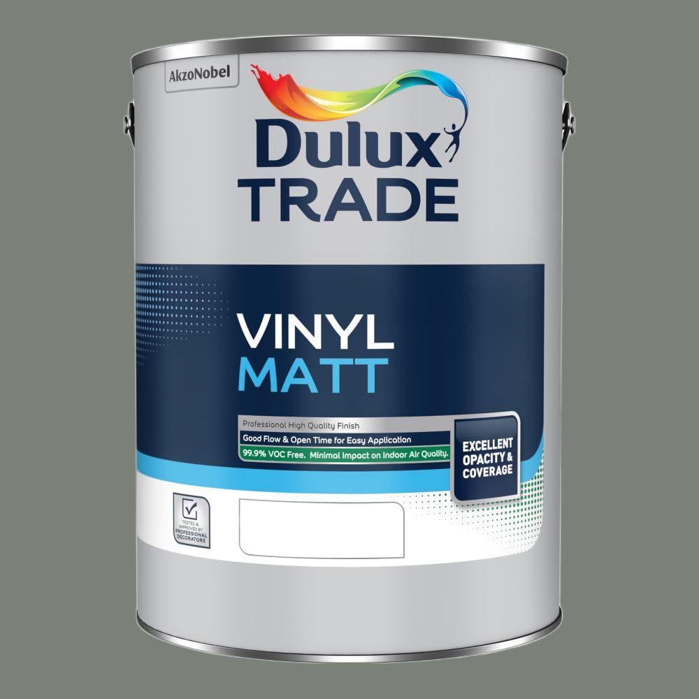 Paint Stop Mixed Colour Dulux Trade Vinyl Matt Waxed Khaki 5L