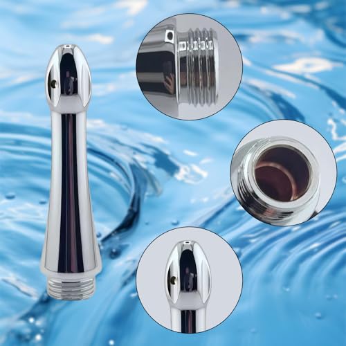 Image of Aluminum Shower Cleaner Enema Douche System,Handheld Water Shower Nozzle Anal Rinse Vaginal Cleaning Kit for Men and Women + Velvet Carry Bag