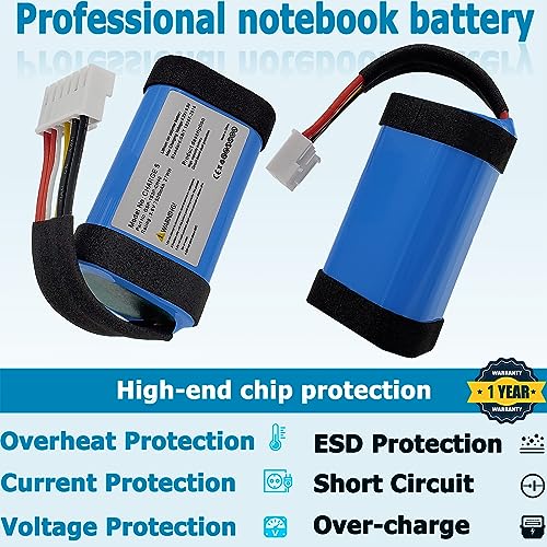 Batería de repuesto GSP-1S3P-CH40 de 7500 mAh compatible con JBL Charge 5 4