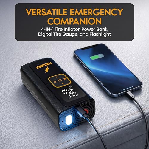 Image of Portable Tire Inflator for Car, Air Pump for Car Tires